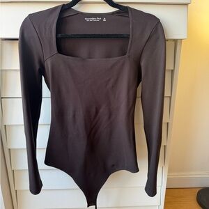 Abercrombie Brown Square Neck Long Sleeve Bodysuit M